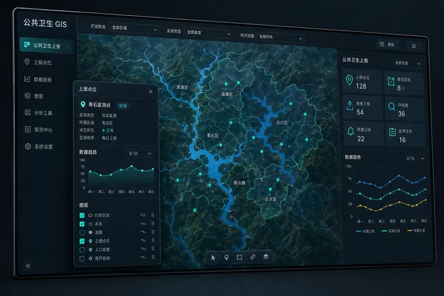 公共卫生 GIS 监测平台 · 程序效果图